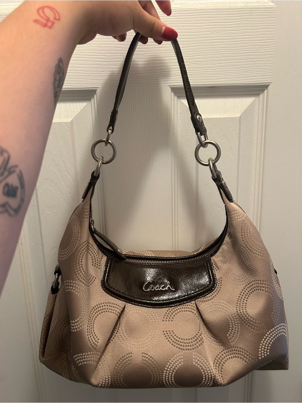 Coach Ashley dotted OP art hobo bag